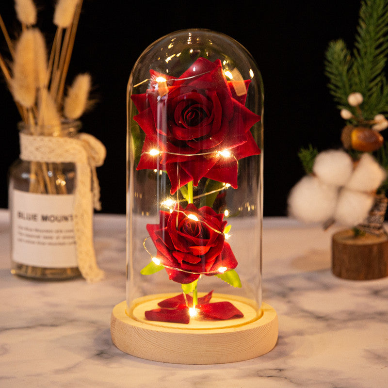 Unsterbliche Rose LED Licht – Verzaubertes Glasdom Rose Geschenk