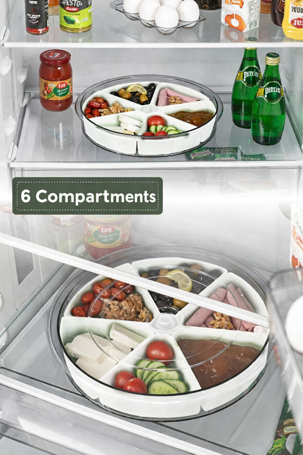 Großes 6-teiliges um 360° drehbares Frühstücksset Abnehmbare Schalen Rund