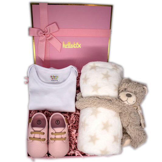Hello Box Geschenkset zur Geburt für Mädchen, Neugeborene