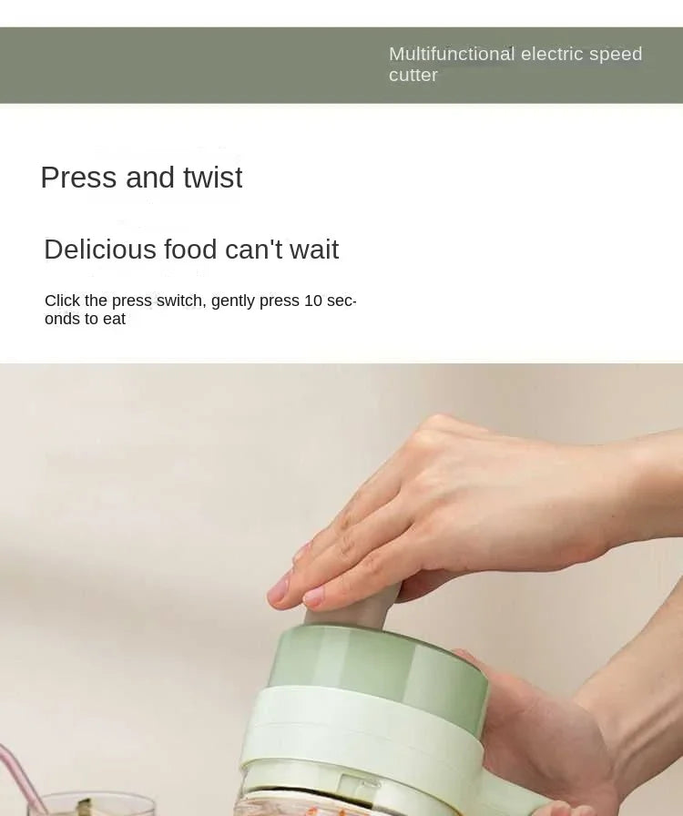 4-in-1 Elektrischer Gemüseschneider & Gemüsehobel