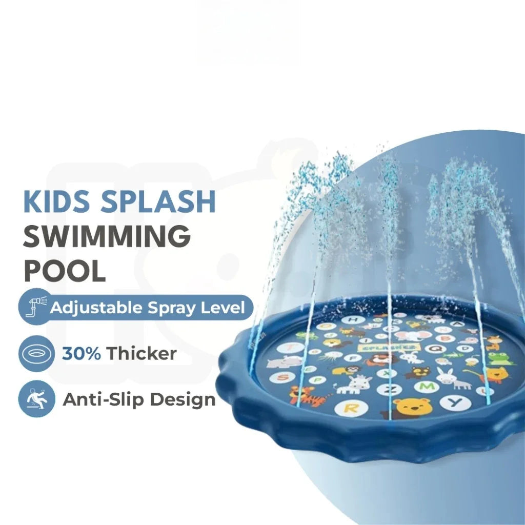 Kids Outdoor Sprinkler Play Mat – Inflatable Water Splash Pad