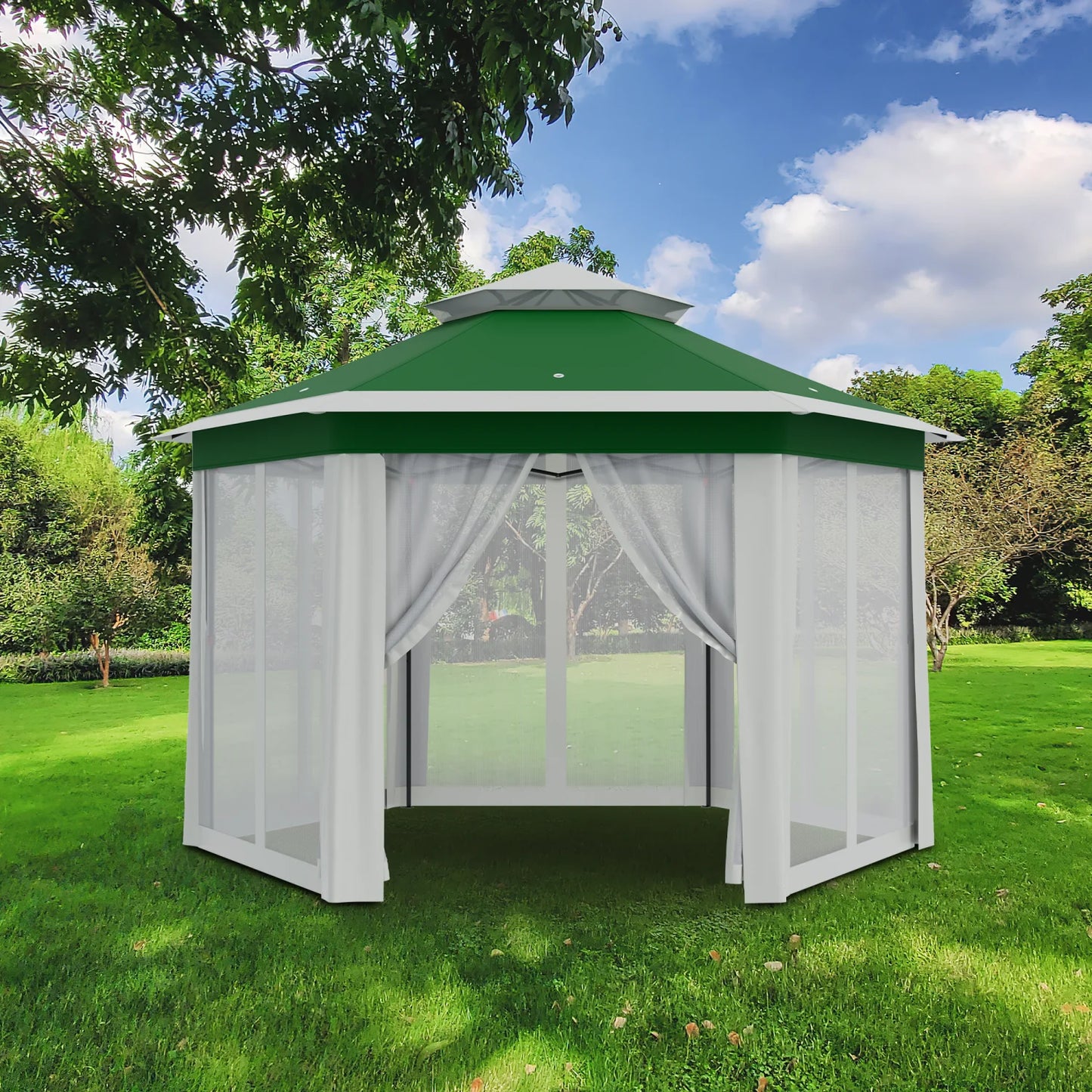 Gartenzelt 2x2m mit Netz-Moskitonetz, höhenverstellbar und tragbarer Tragetasche
