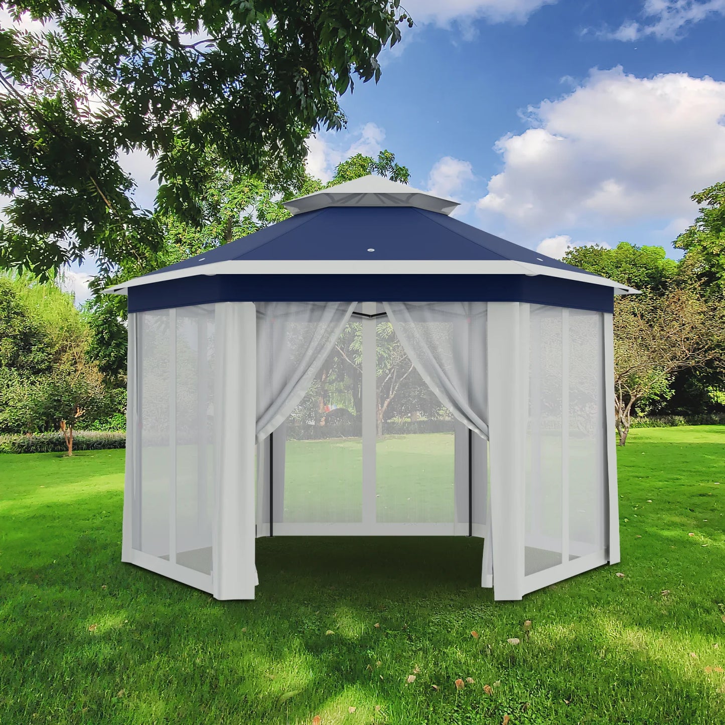 Gartenzelt 2x2m mit Netz-Moskitonetz, höhenverstellbar und tragbarer Tragetasche