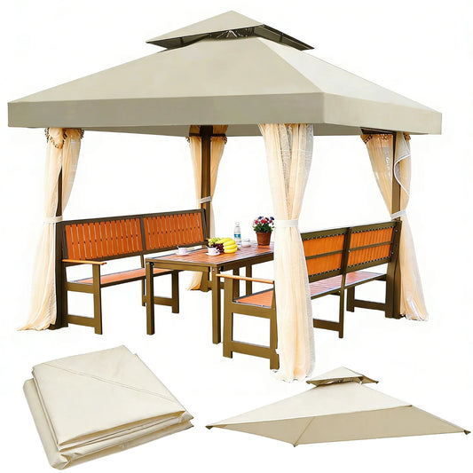 Ersatz-Dachplane für 3x3m Gartenpavillon – Wasserdichte 2-Stufen-Dachabdeckung