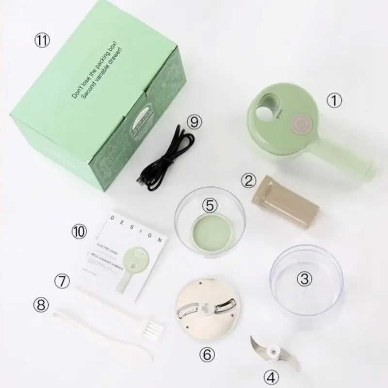 4-in-1 Elektrischer Gemüseschneider & Gemüsehobel