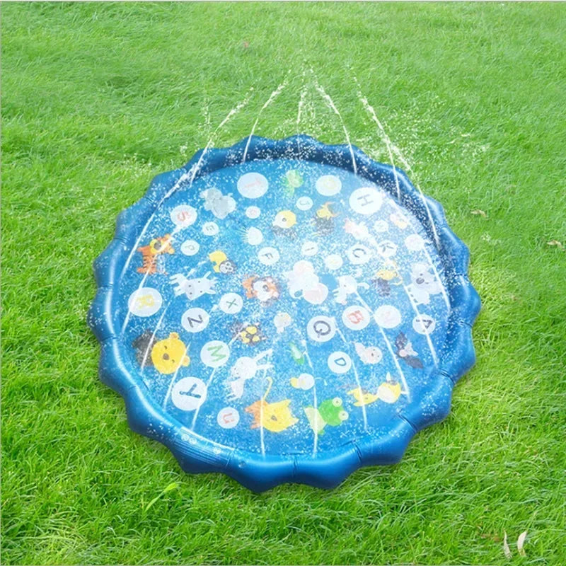 Kids Outdoor Sprinkler Play Mat – Inflatable Water Splash Pad