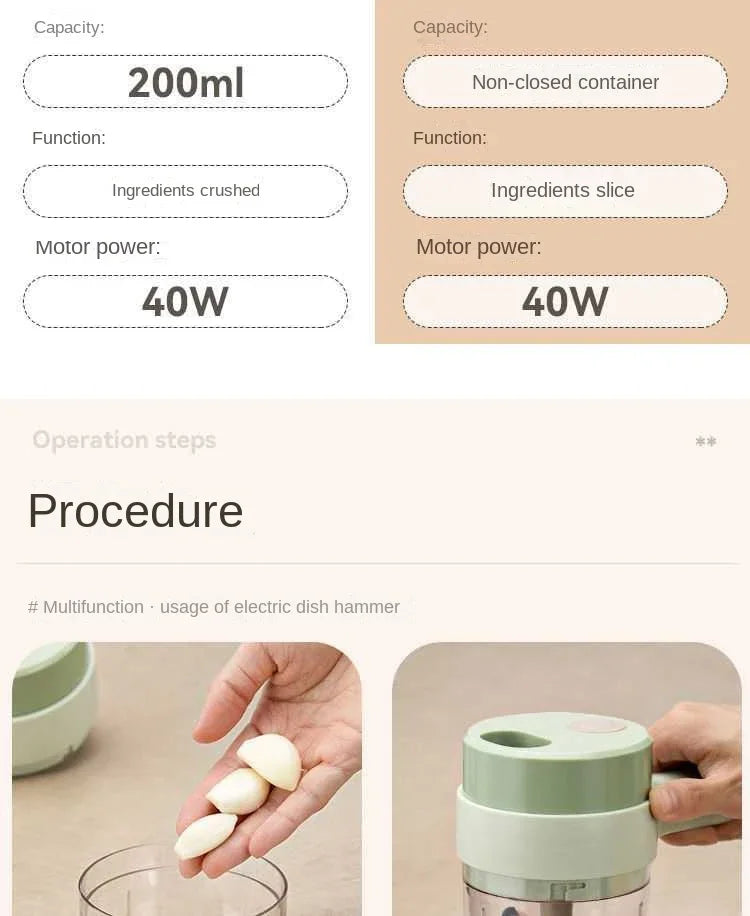 4-in-1 Elektrischer Gemüseschneider & Gemüsehobel