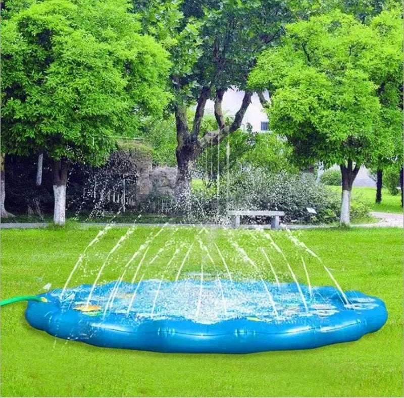 Kids Outdoor Sprinkler Play Mat – Inflatable Water Splash Pad