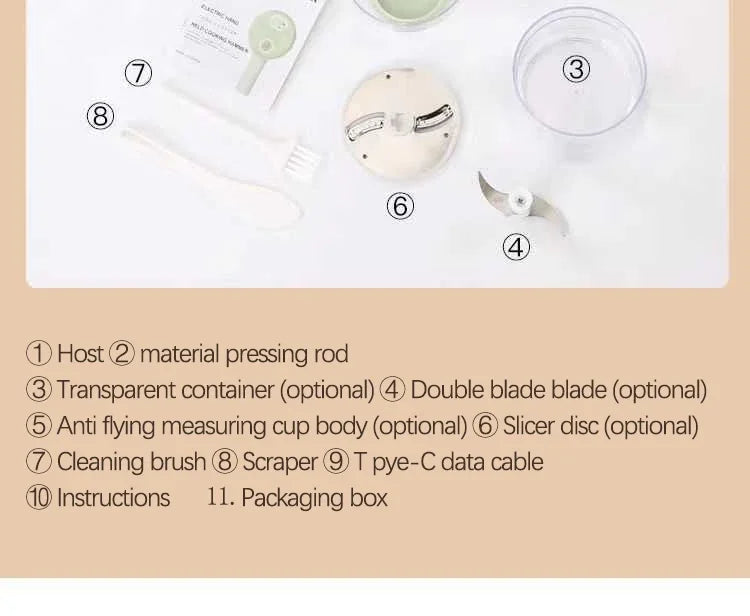 4-in-1 Elektrischer Gemüseschneider & Gemüsehobel