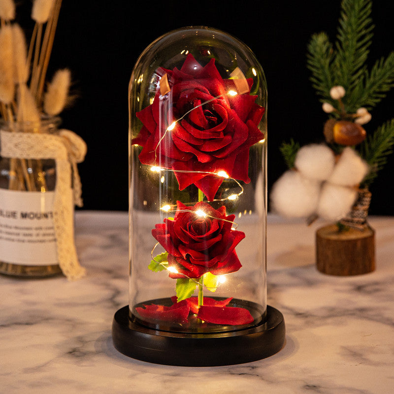 Unsterbliche Rose LED Licht – Verzaubertes Glasdom Rose Geschenk