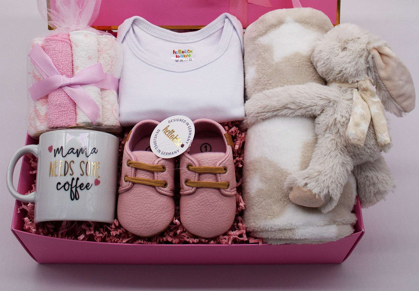 Hellobox Geschenk Neugeborenes mit Babydecke, Kuscheltier