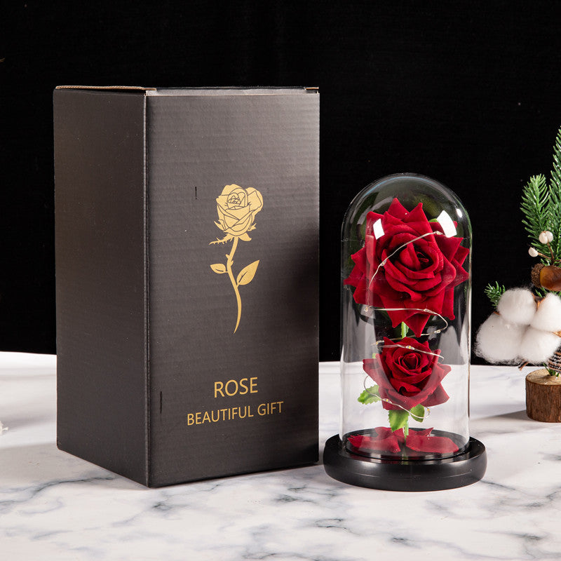 Unsterbliche Rose LED Licht – Verzaubertes Glasdom Rose Geschenk
