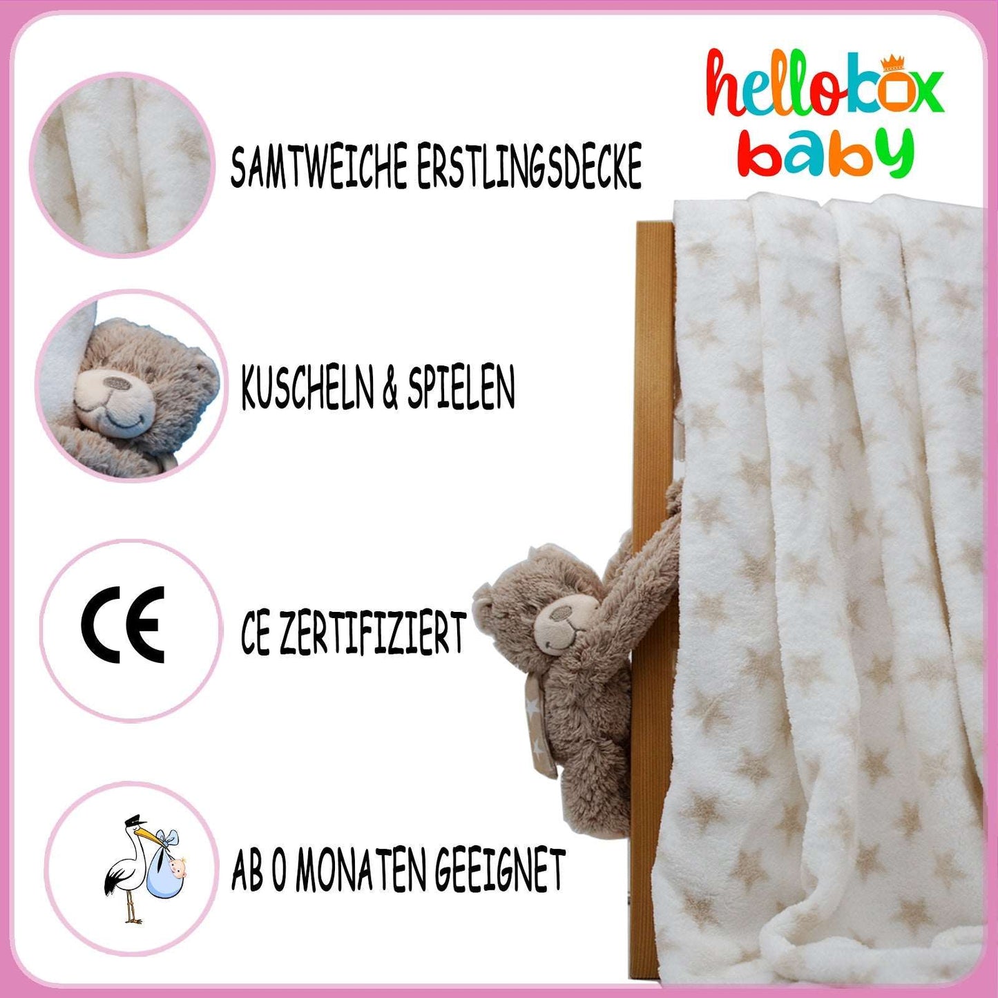 Hello Box Geschenkset zur Geburt für Mädchen, Neugeborene